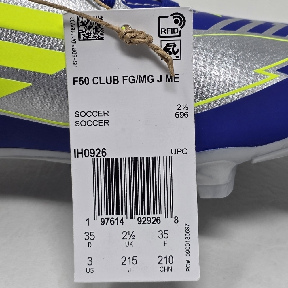 Adidas F50 Club FG/MG J Messi Soccer Cleats Silver Blue IH0926 Youth Size 3 New - Picture 4 of 12